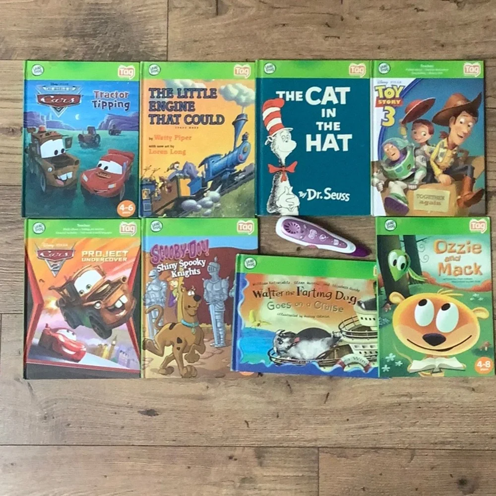 Leapfrog Tag pen and lot of 8 books